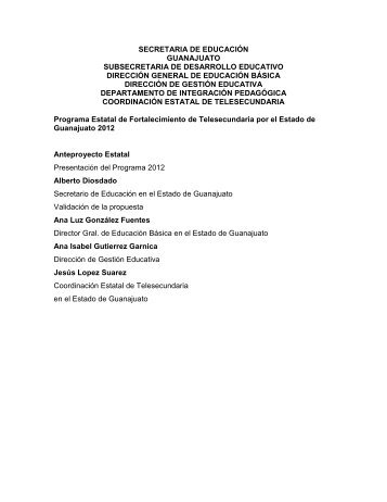 SECRETARIA DE EDUCACIÓN GUANAJUATO ... - Telesecundaria