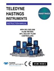 HFM-301/305 HFC-303/307 - Teledyne Hastings Instruments