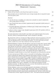 PHY228 Introduction to Cosmology Homework 3 Answers