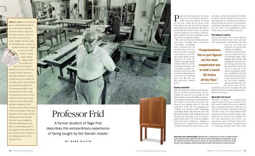 Professor Frid - Fine Woodworking