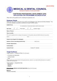 Application for Programme Accreditation - Medical & Dental Council ...