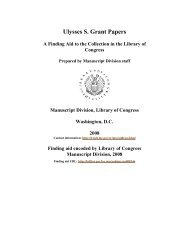 Ulysses S. Grant Papers [finding aid]. Library of Congress. [PDF ...