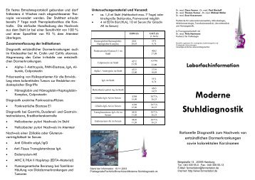 Laborfachinformation Moderne Stuhldiagnostik