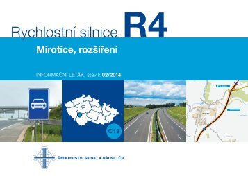RychlostnÃ­ silnice R4 Mirotice, rozÅ¡Ã­ÅenÃ­ - ÅeditelstvÃ­ silnic a dÃ¡lnic