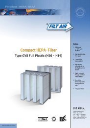 Compact HEPA Filter TYPE GV8 Full Plastic H10-H14 - tebaf