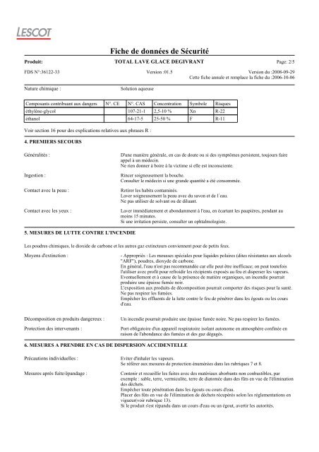 total lave glace degivrant - Accueil - Société - Produits - Contact ...