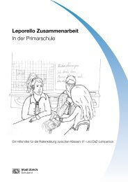 Leporello Zusammenarbeit In der Primarschule - Stadt ZÃ¼rich