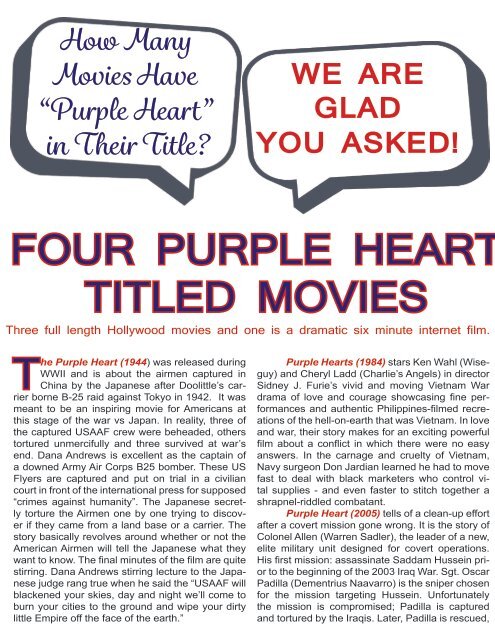 THE PURPLE HEARTBEAT - Military Order of the Purple Heart