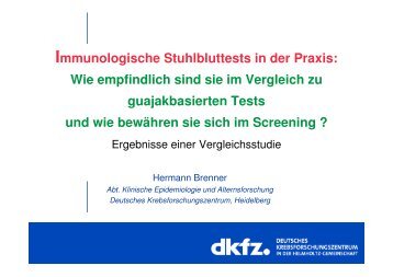Immunologische Stuhlbluttests in der Praxis - Netzwerk gegen ...