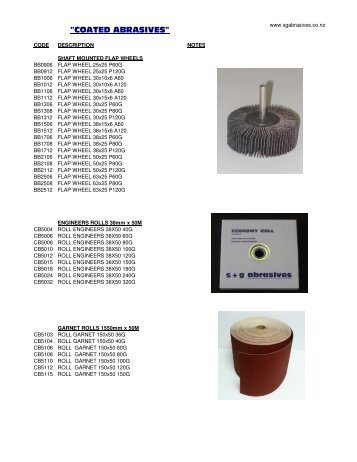 COATED LIST - S + G Abrasives