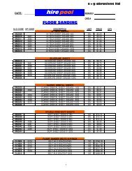 HIREPOOL PRICELIST 2009 - S + G Abrasives