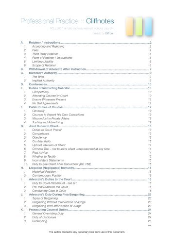 2007 PCLL Professional Conduct Notes (para ... - ViperFusion