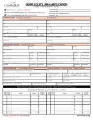 Home Equity Loan Application - Clearview Federal Credit Union