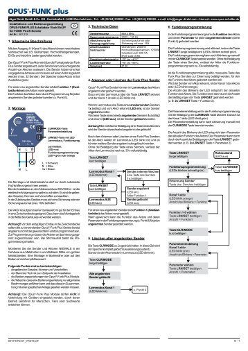 Schaltaktor 1-fach EB/UP, Multifunktion (Art.-Nr ... - OPUS Schalter