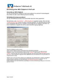 Einrichtung HBCI-Chipkarte in ProfiCash 9.x - Ostharzer Volksbank eG