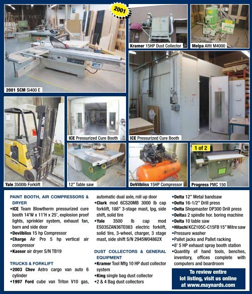 BANKRUPTCY AUCTION - Maynards Industries