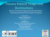 Trauma Patient Triage and Destinations - Eastern EMS Council