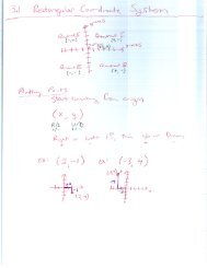 3.1 Rectangular Coordinate System and 3.2 Linear Equations in  Two Variables