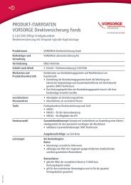 Direktversicherung Produktsteckbrief