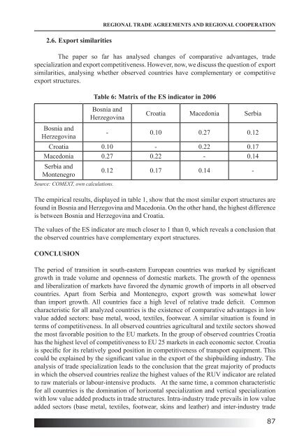 REGIONAL COOPERATION AND ECONOMIC INTEGRATION