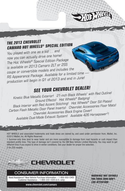 the 2013 chevrolet camaro hot wheels - Your #1 Camaro Information ...