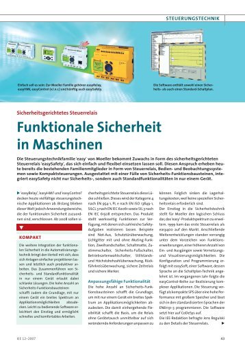 Funktionale Sicherheit in Maschinen - Moeller