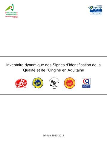 Inventaire dynamique des SIQO prÃ©sents en Aquitaine - chambre ...