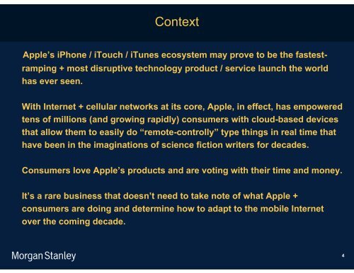 The Mobile Internet Report Key Themes*