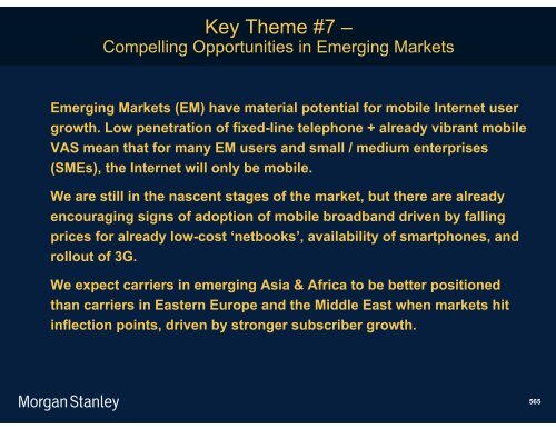 The Mobile Internet Report Key Themes*