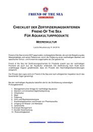 checklist der zertifizierungskriterien für ... - Friend of the Sea