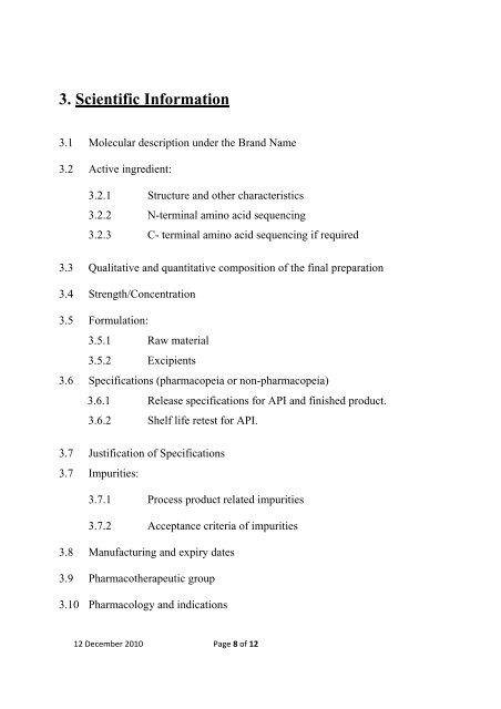 Drug Master File Requirements for the Registration of Biosimilars