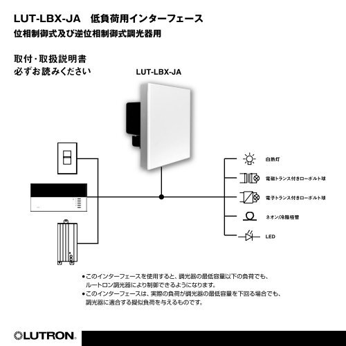 LUT-LBX-JA 低負荷用インターフェース 取付・取扱説明書 ... - ルートロン