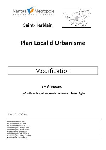 Liste des lotissements - Le plan local d'urbanisme de Nantes ...