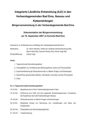 in den Verbandsgemeinden Bad Ems, Nassau und Katzenelnbogen