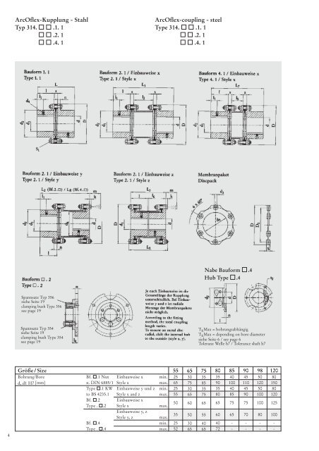 Arcoflex-Kupplung - Stahl Arcoflex-coupling - steel Typ 314. .1. 1 ...