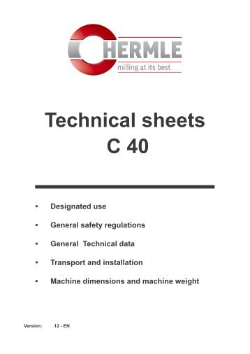 Hermle C40 Technical Sheets