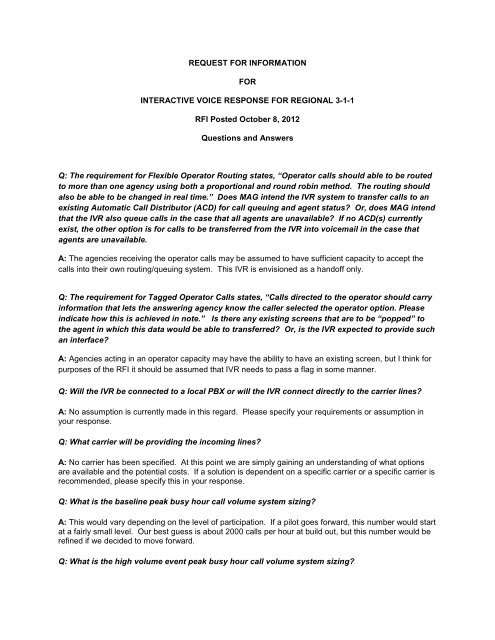 3 1 1 Ivr Rfi Vendor Q A