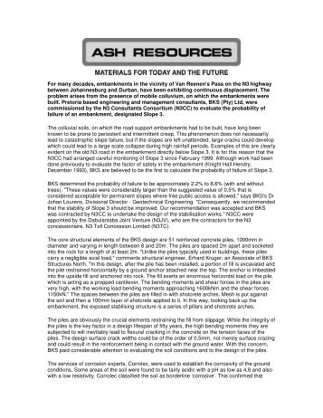 For many decades, embankments in the vicinity of ... - Ash Resources