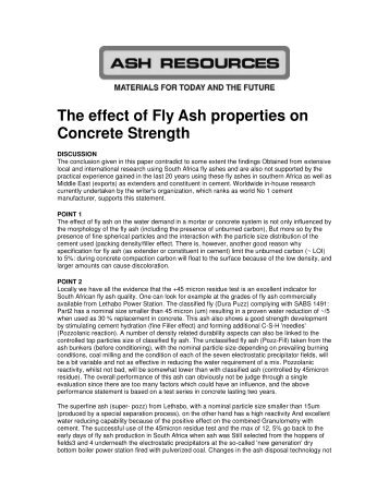 The effect of Fly Ash properties on Concrete Strength