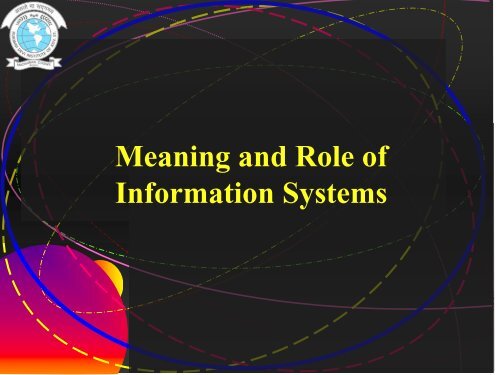 Meaning and Role of Information Systems