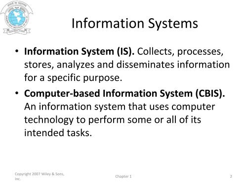 Meaning and Role of Information Systems