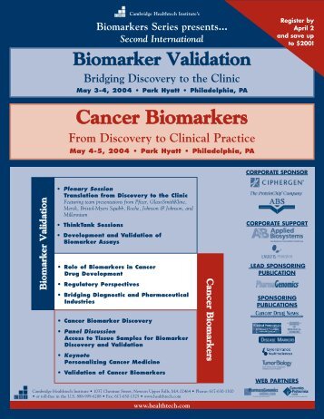 Biomarker Validation - Cambridge Healthtech Institute