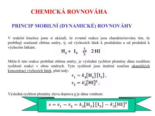 CHEMICKÃ ROVNOVÃHA