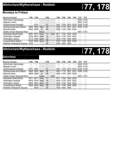 Reddish Altrincham/Wythenshawe - Reddish - Arriva