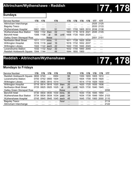 Reddish Altrincham/Wythenshawe - Reddish - Arriva