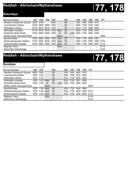 Reddish Altrincham/Wythenshawe - Reddish - Arriva