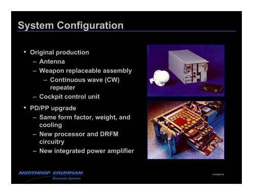 AN/ALQ-162(V) RF Countermeasures System Upgrade for ...