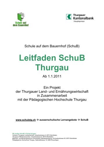 Leitfaden SchuB Thurgau - Verband Thurgauer Landwirtschaft