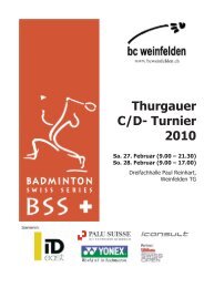 Turnierheft - Badminton Swiss Series