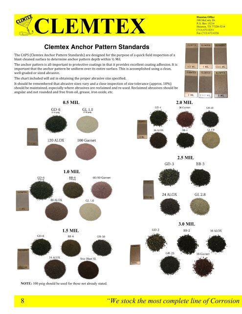 Clemtex Parts Catalog